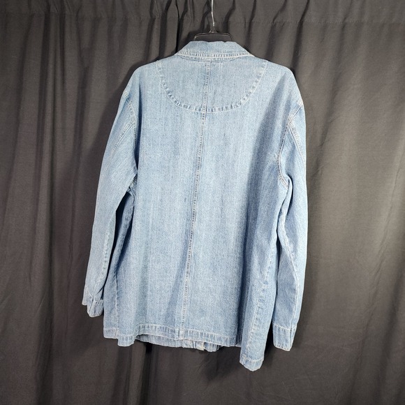 Vtg BILLBLASS Women Denim Jacket Light Wash Button Front Workwear Size 2X - Picture 7 of 7
